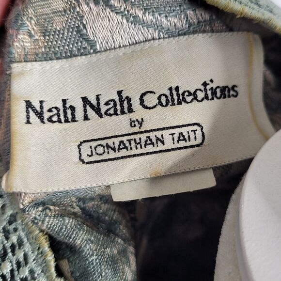 VINTAGE 80s does Victorian blazer metallic tapestry floral jacket 16W - Picture 10 of 15